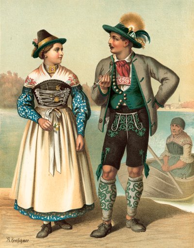 Deutsche Tracht, Bayern, Schliersee von Albert Kretschmer